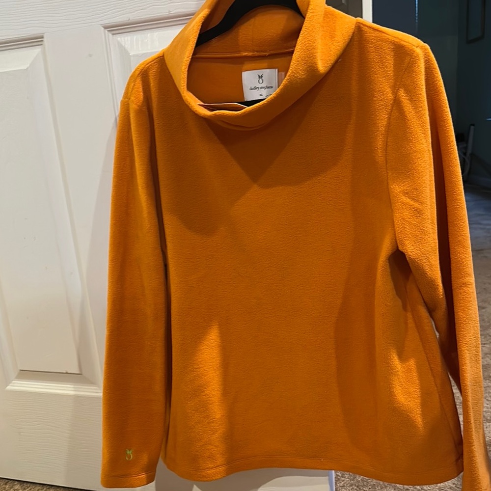 Dudley Stephens Vibrant Orange Cowl Neck Sweater